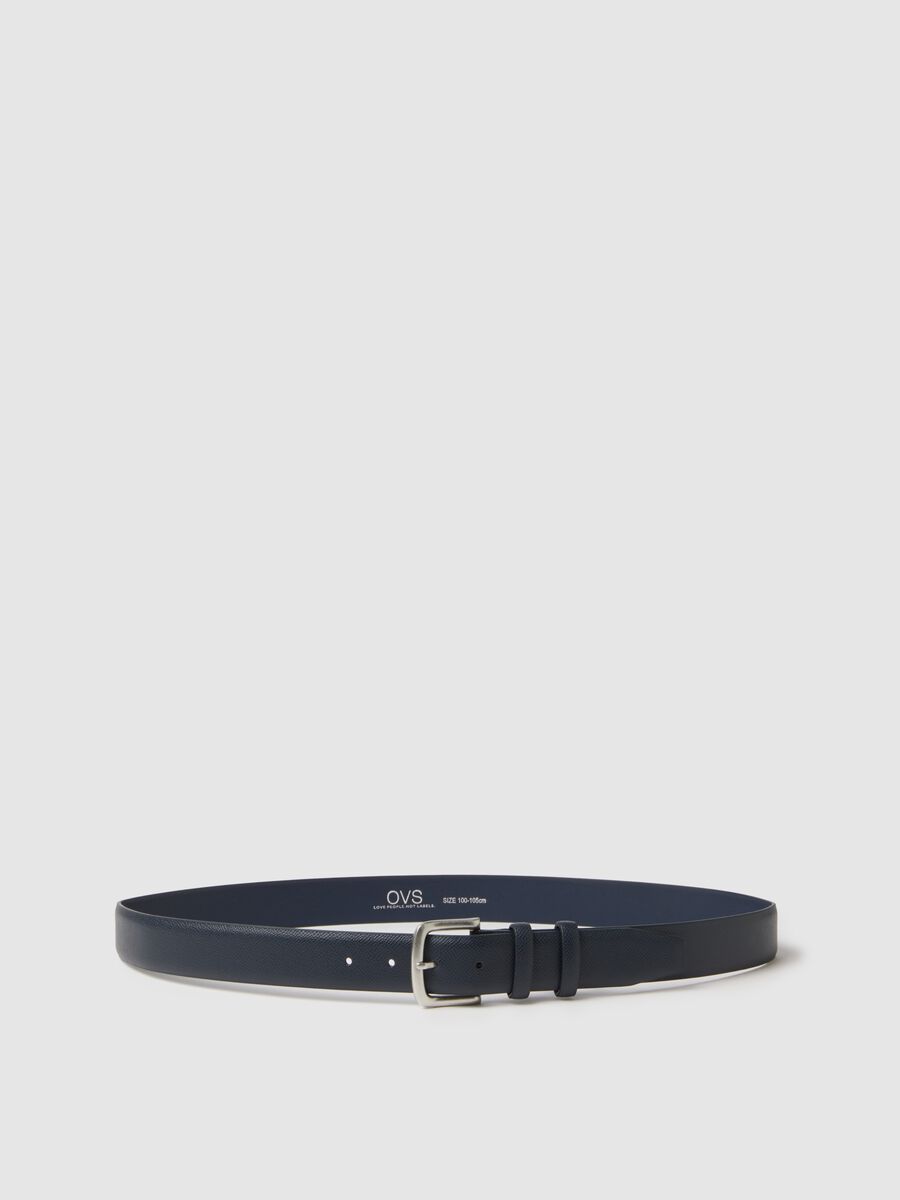 Blue belt with metal buckle_0