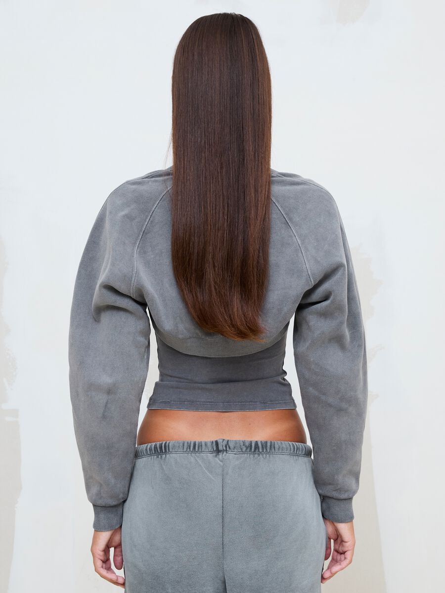 Grey Cropped Shrug Sweatshirt_3