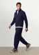 Blue cotton-blend joggers with cuffed hem and drawstring_4