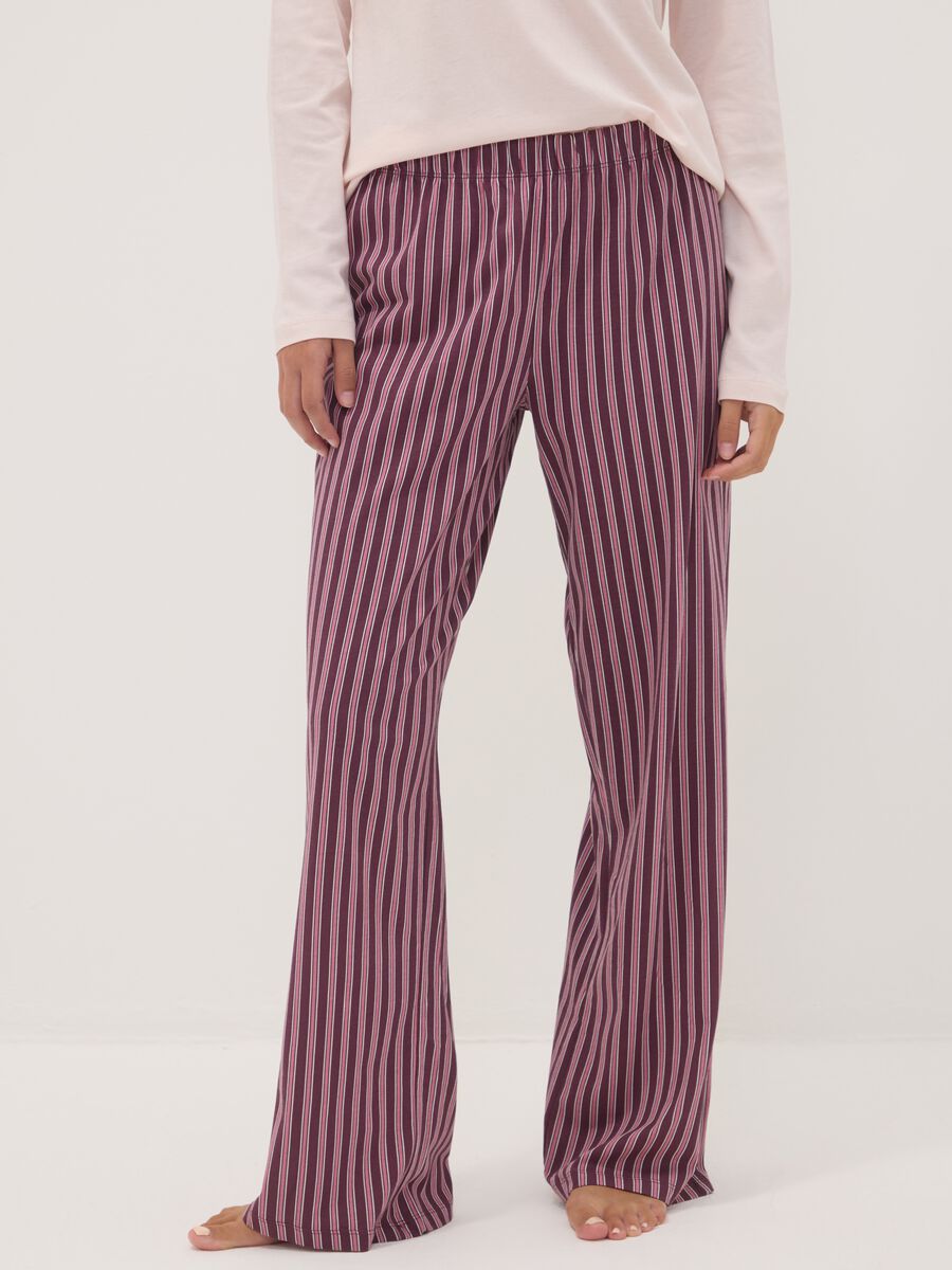 Mauve purple organic cotton crew-neck pyjamas_2