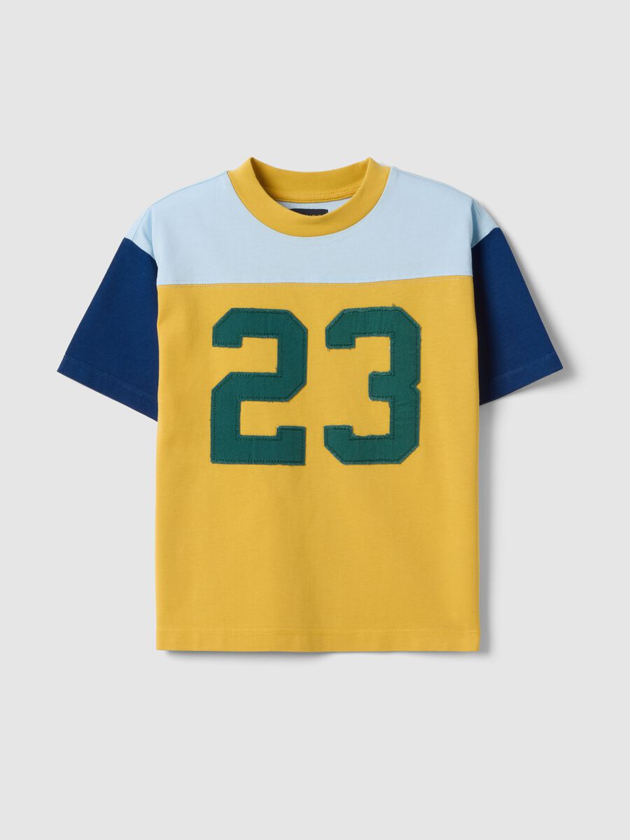Multicolour pure cotton children's t-shirt regular fit with number 23_3