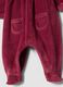 Tutina rossa in misto cotone organico con colletto a volant_2