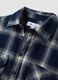 Camicia blu a quadri in flanella di puro cotone regular fit_1