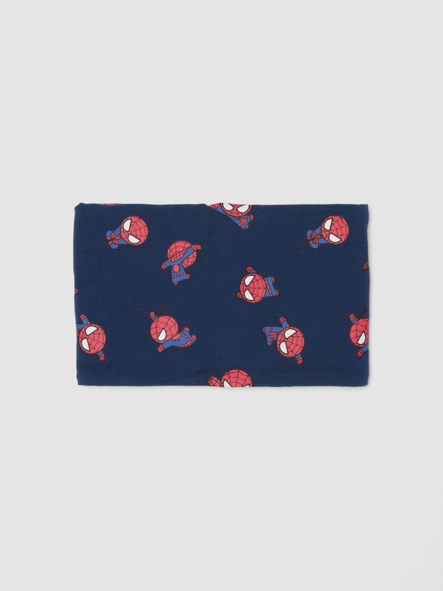 Blue MARVEL Spider-Man neck warmer in stretchy organic cotton_0
