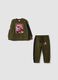 Completo jogging verde in puro cotone con stampa Mickey_0