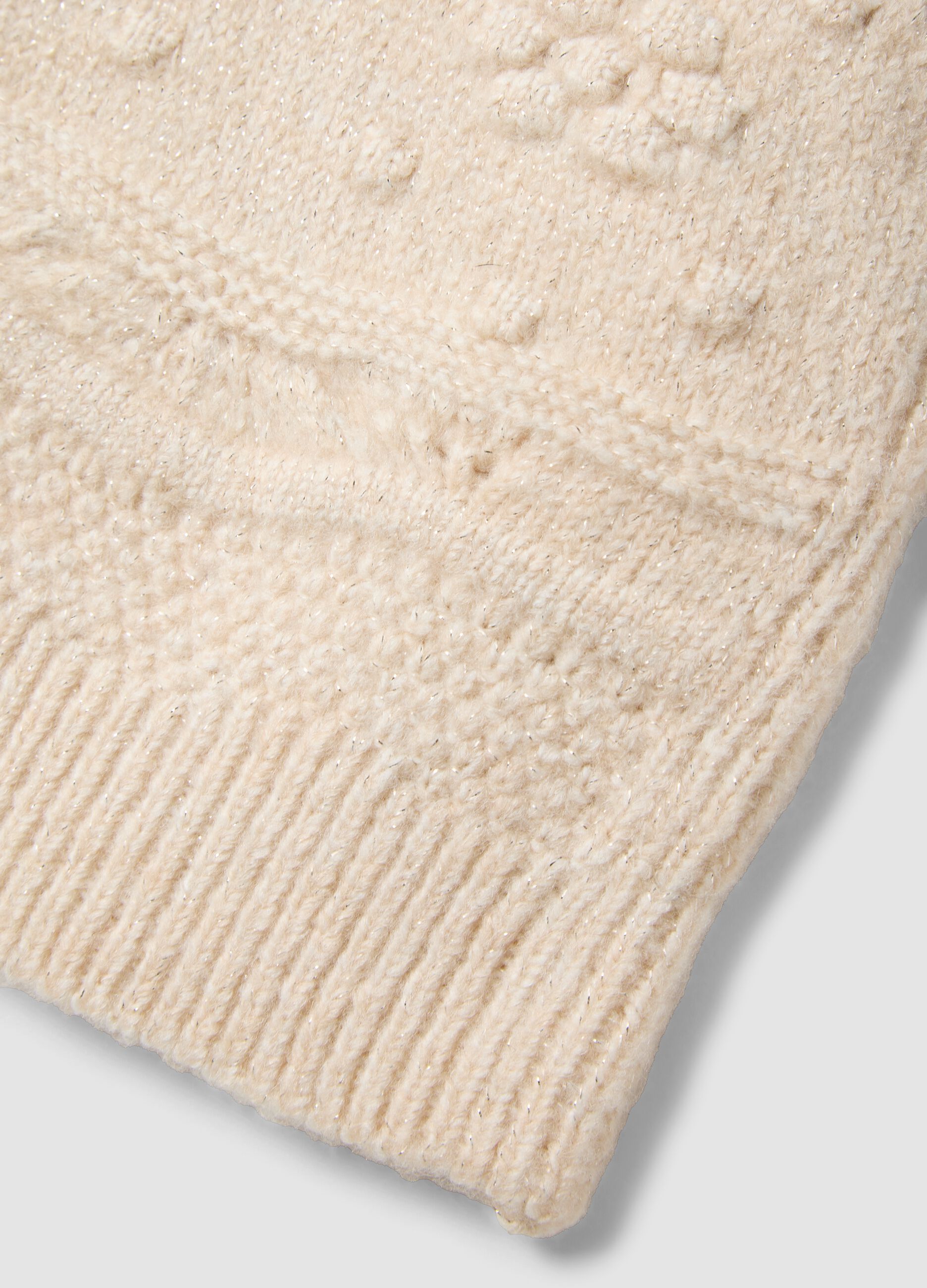 Gilet bianco in maglia con motivo in rilievo per bimba