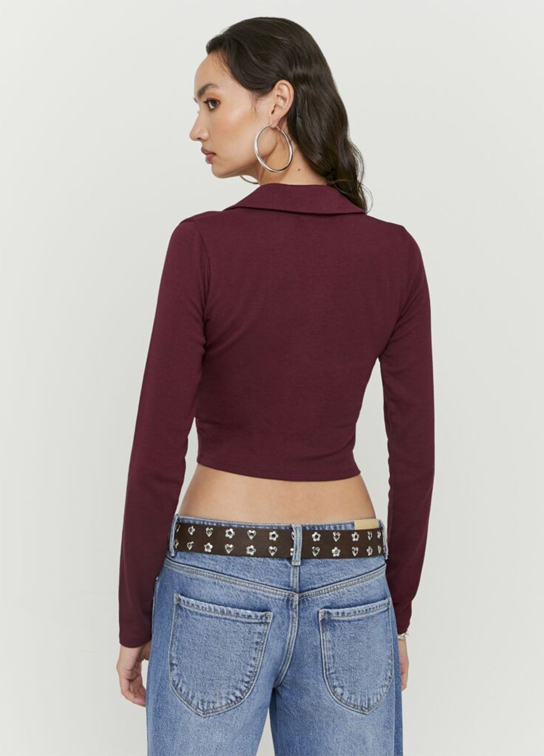 Red regular fit cotton blend sweater