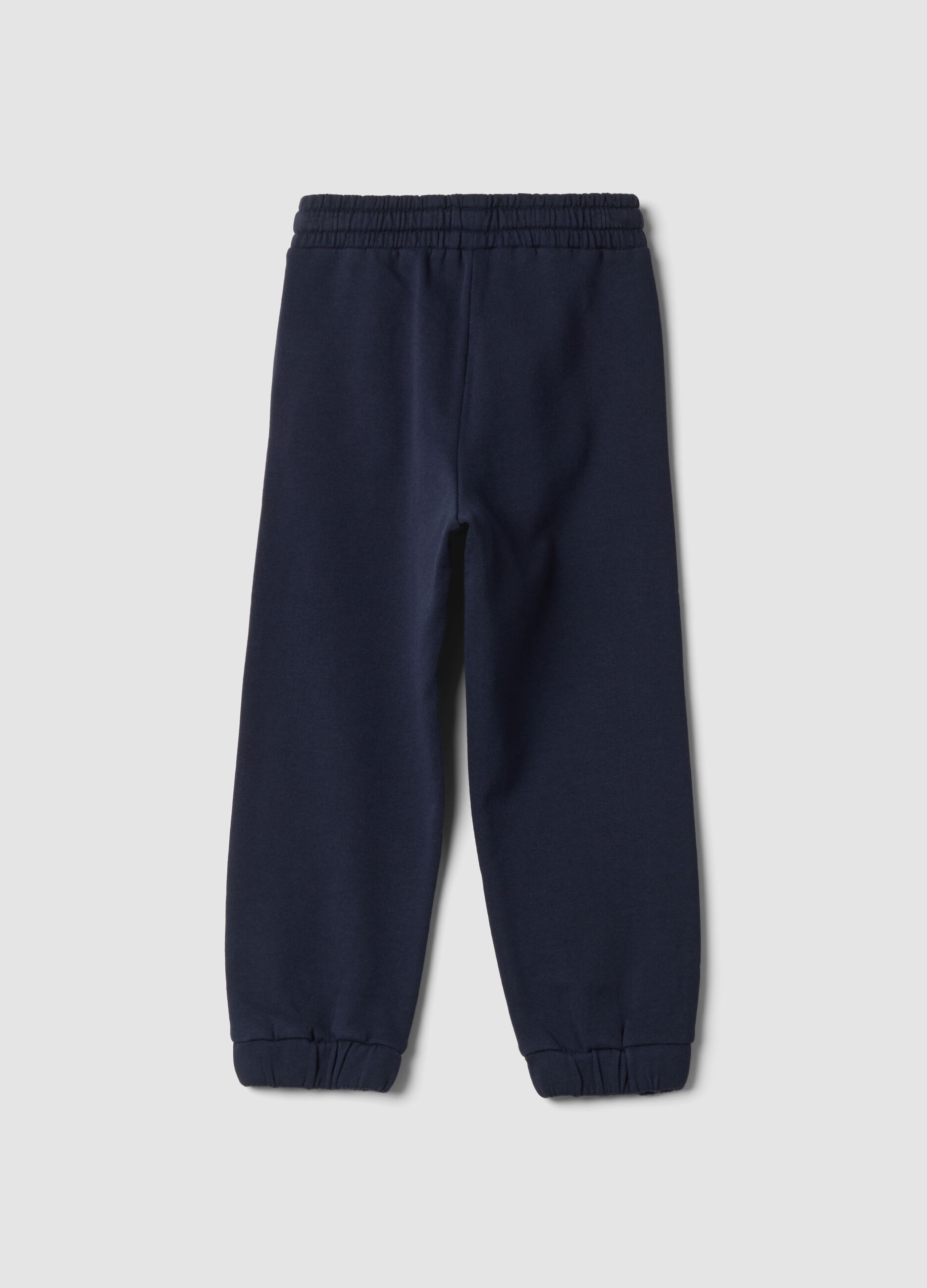 Blue pure cotton jogger trousers
