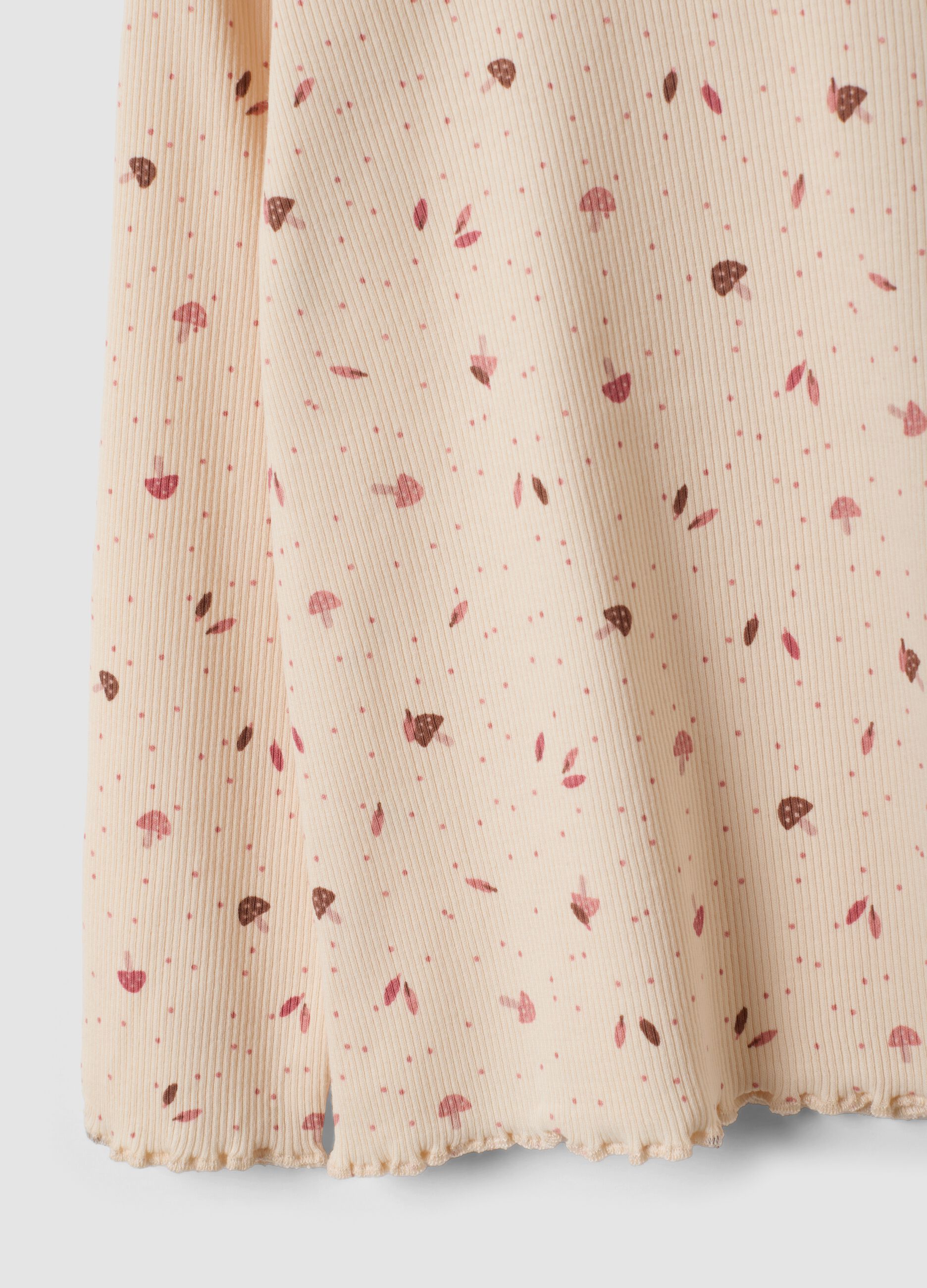 Orange organic stretch cotton top with pattern