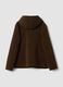 Brown hooded coat in stretch viscose, regular fit_2