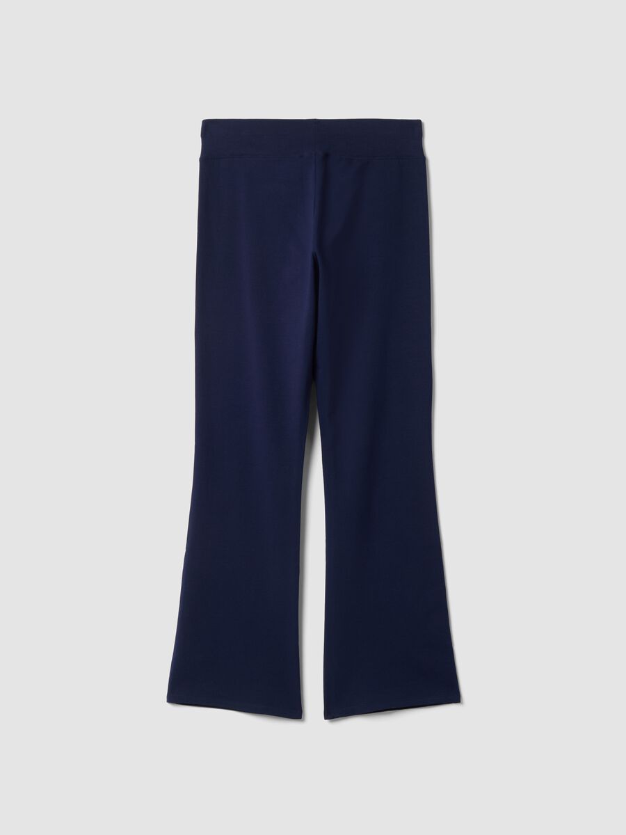 Blue bootcut trousers in stretch cotton_2