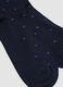 Blue stretch cotton long socks with polka dots_2