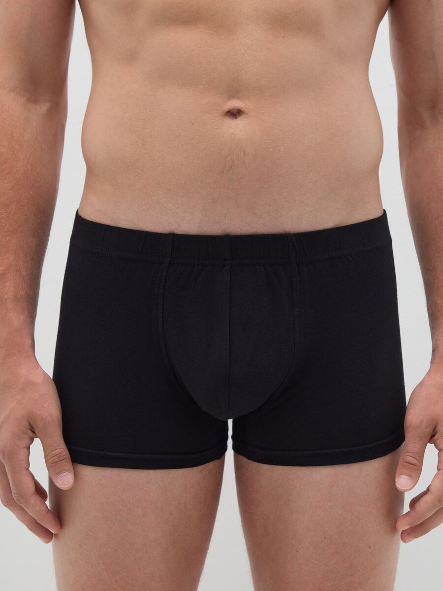 Regular fit black stretchy cotton boxers_1