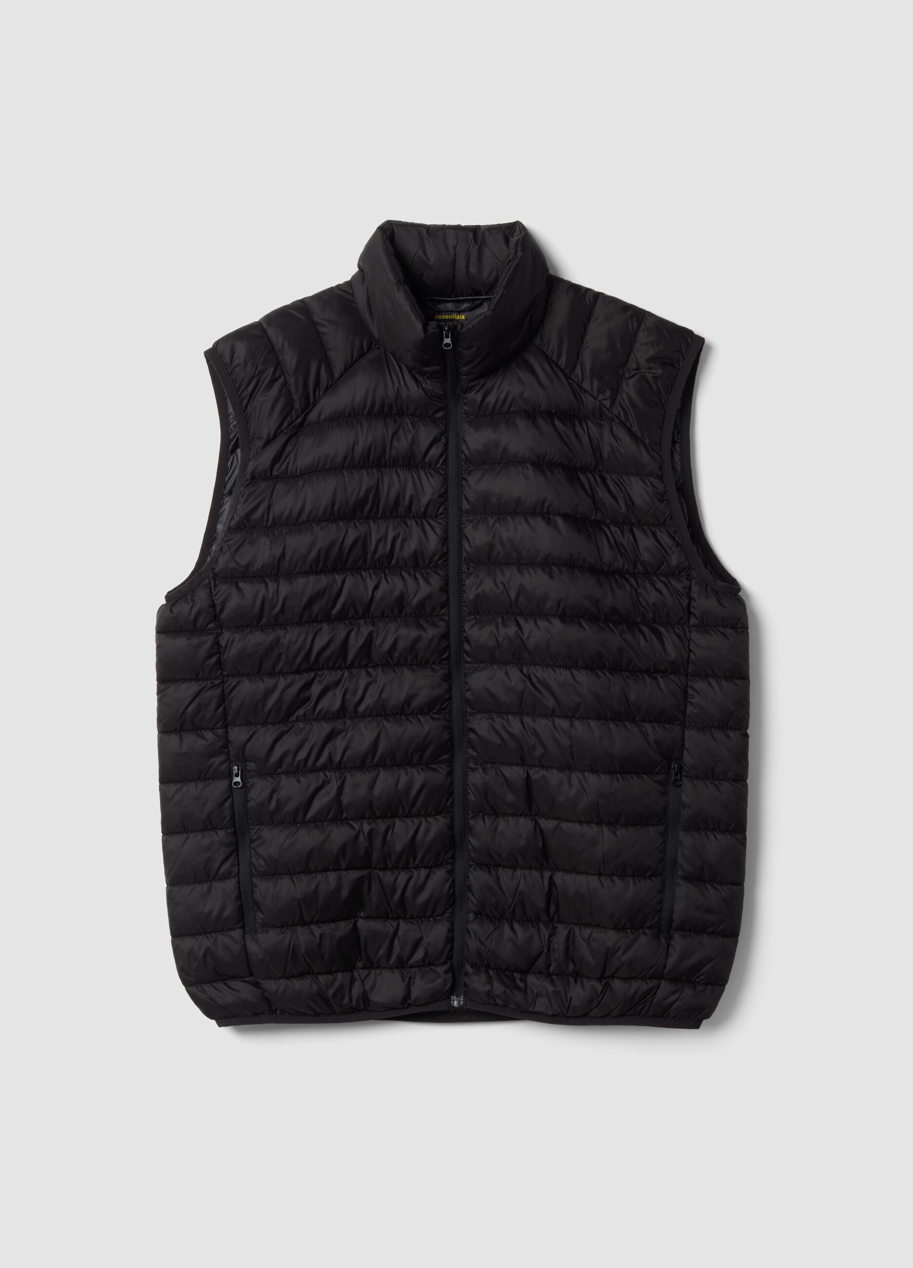 Black Ultralight padded gilet with zip