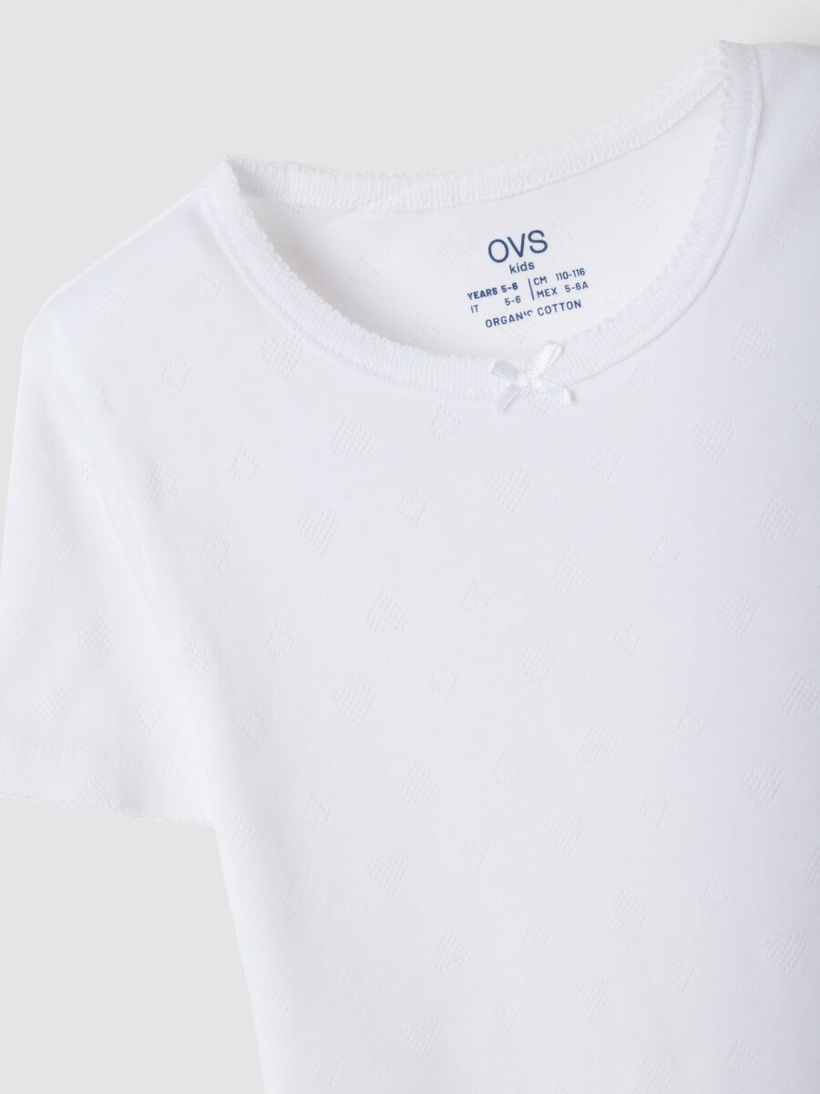 Pack of 2 pink and white organic cotton crew-neck T-shirts_2