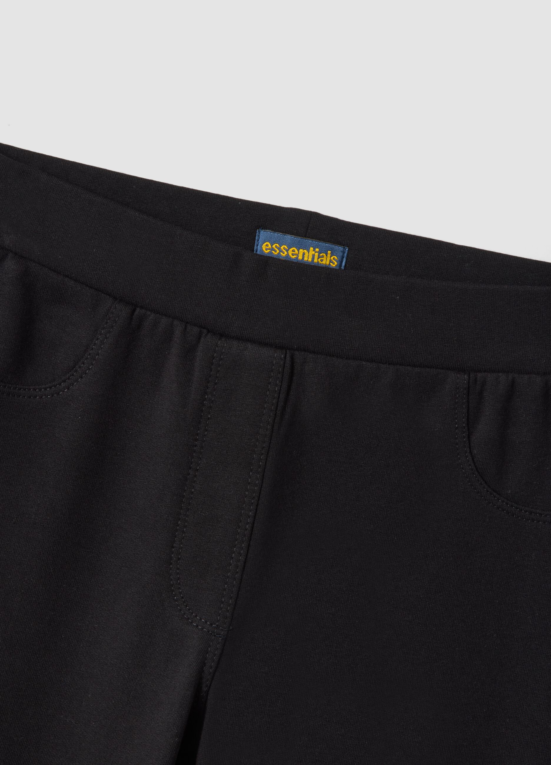 Black flare treggings in organic cotton and stretch viscose