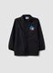 Black kids&rsquo; school smock with zip and Sonic embroidery_0