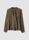 Blusa marrone in pura viscosa a quadri_0
