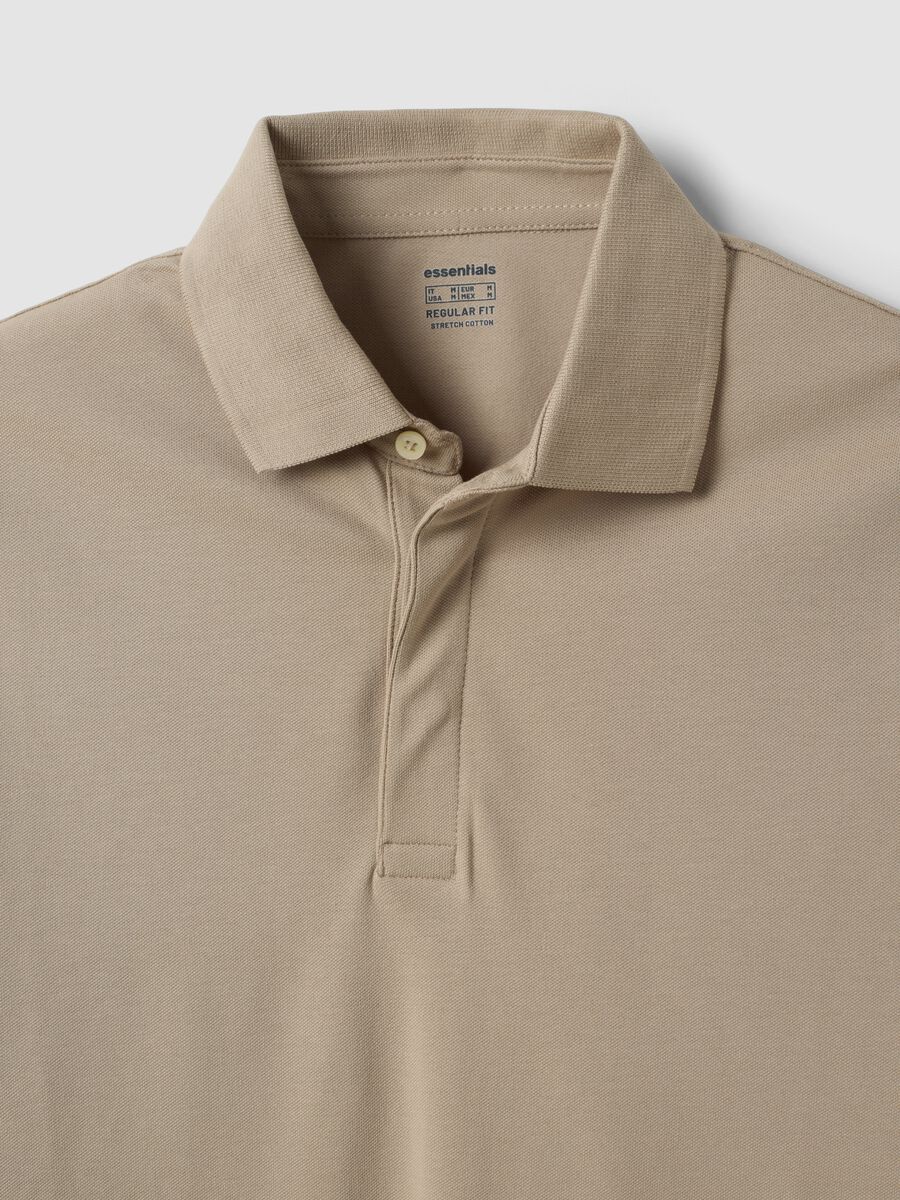 Grey long-sleeve stretch-cotton polo shirt, regular fit_5