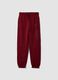 Red relaxed-fit joggers in pure organic cotton with check print_0