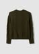 Green cable-knit wool-blend crew neck jumper_6