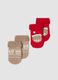 Bipack di calze multicolor in cotone organico elasticizzato con orsetto_0