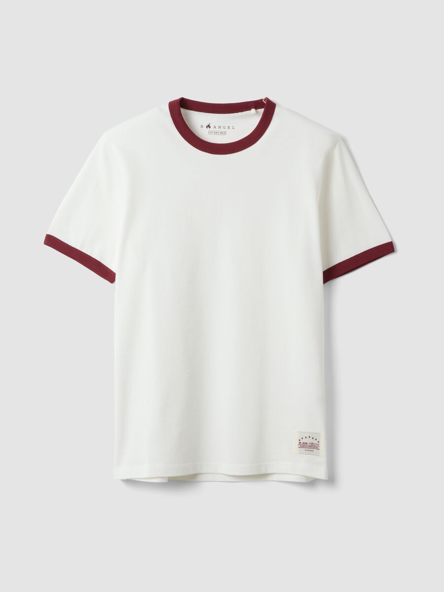 White pure cotton fitted crew-neck T-shirt_4
