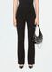 Pantaloni neri flare in viscosa elasticizzata_1