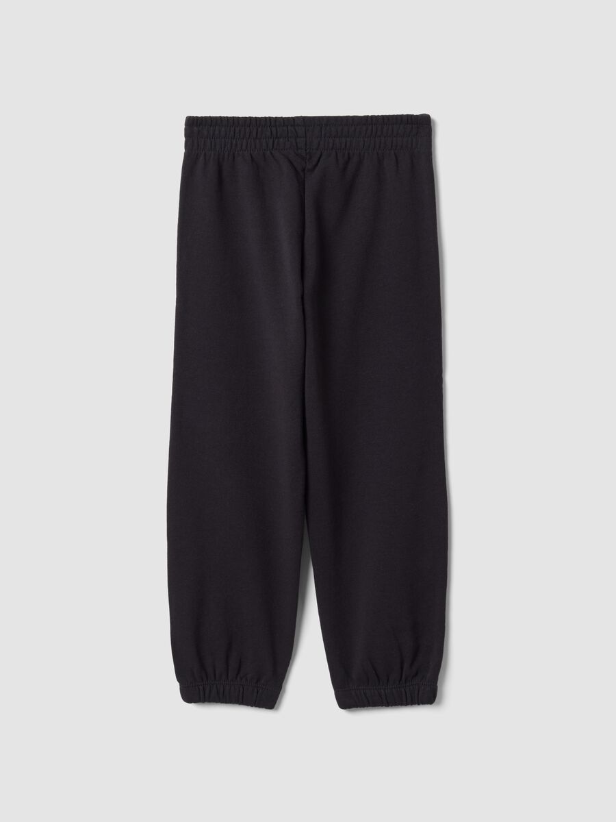 Black pure cotton regular-fit joggers for girls_1
