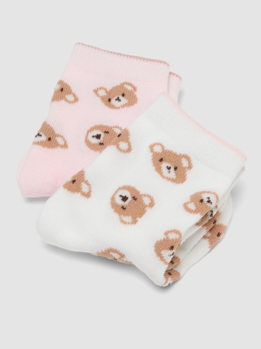 5-pack of pink socks in organic stretch cotton_2