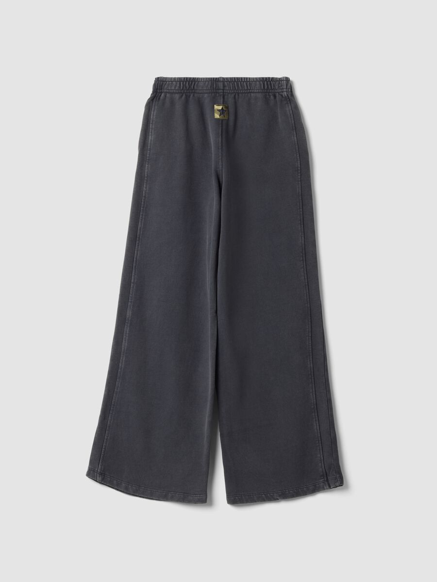 Grey wide-leg trousers in pure cotton_1