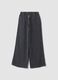 Grey wide-leg trousers in pure cotton_1