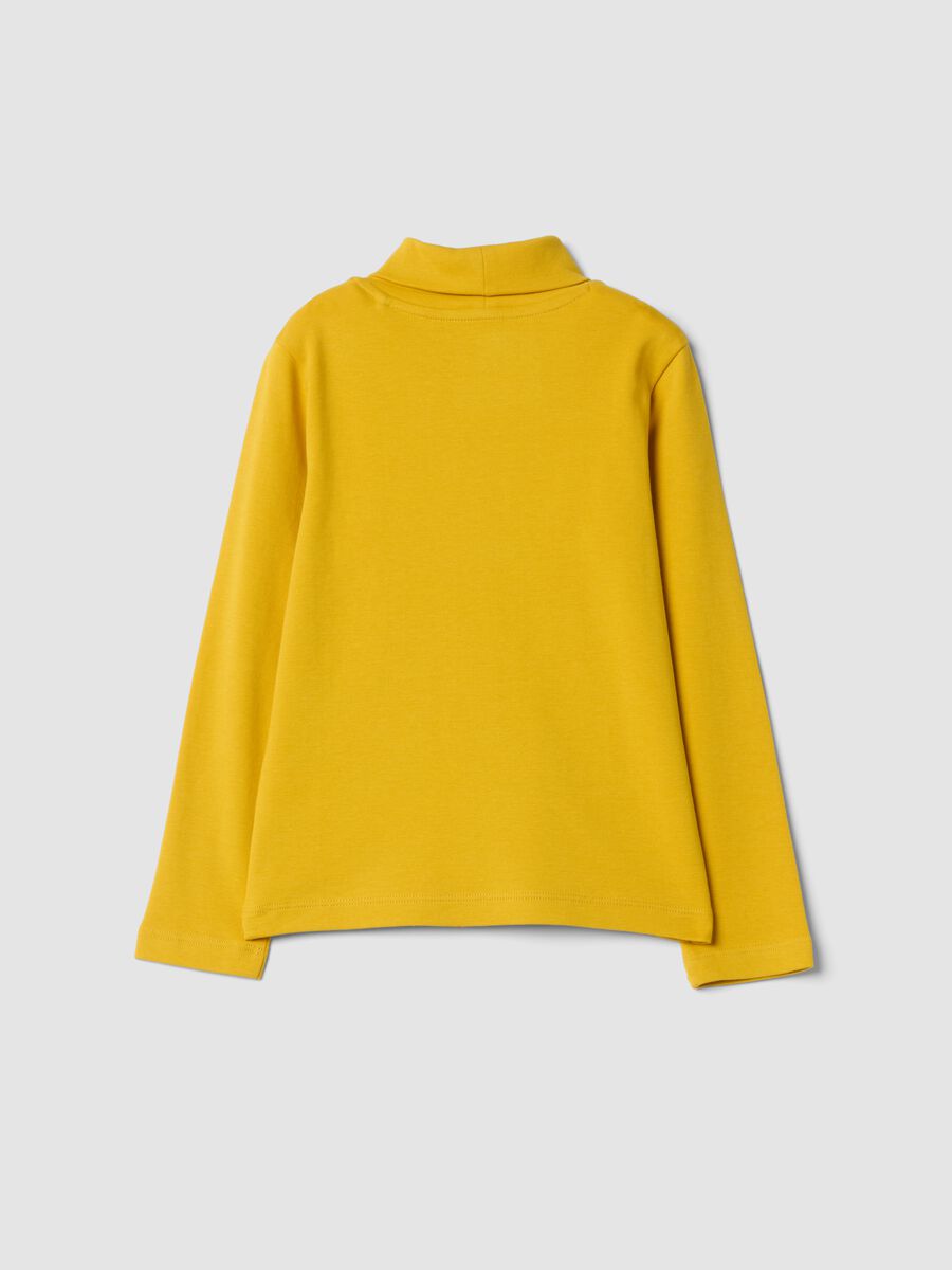 Yellow organic cotton roll-neck T-shirt_1