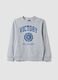 Grey cotton and viscose blend sweatshirt with &ldquo;Victory&rdquo; slogan for boys_3