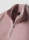 Pink stretch jersey top with zip neck_1