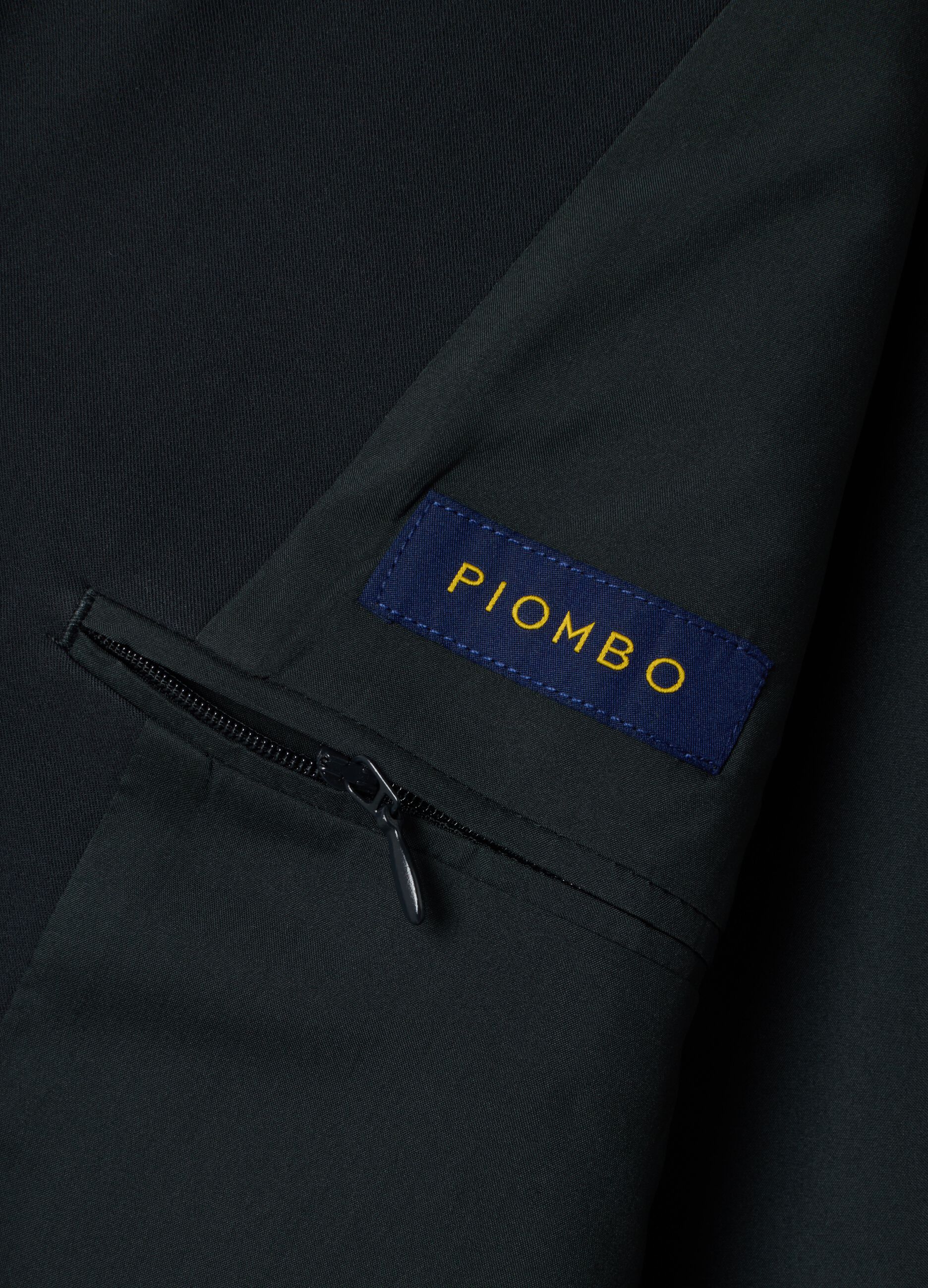 Navy slim-fit stretch viscose twill blazer with peak lapels