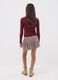 Brown pleated skirt in stretch viscose_1