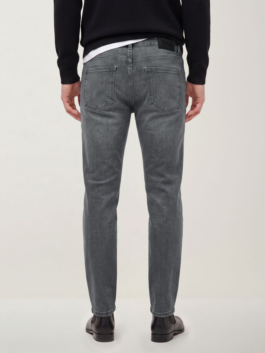 Men&rsquo;s grey denim slim-fit stretch cotton jeans_2