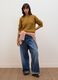 Yellow ribbed stretch wool jumper, regular fit_1
