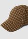 Cappello marrone in misto lana e viscosa a fantasia_1