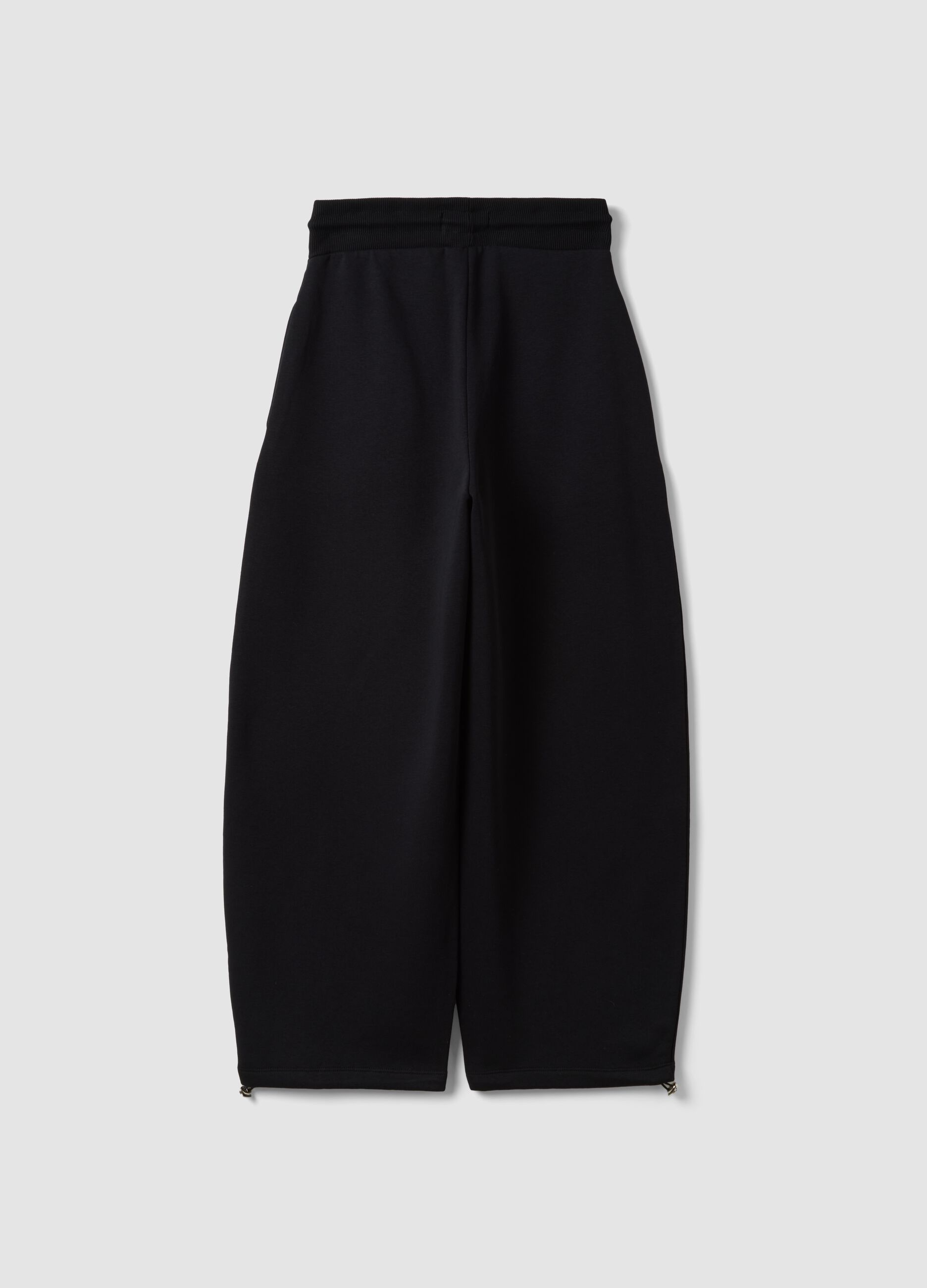 Black cotton-blend baggy-fit jogger trousers