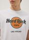 White pure cotton regular fit t-shirt with Hard Rock Cafe logo_3