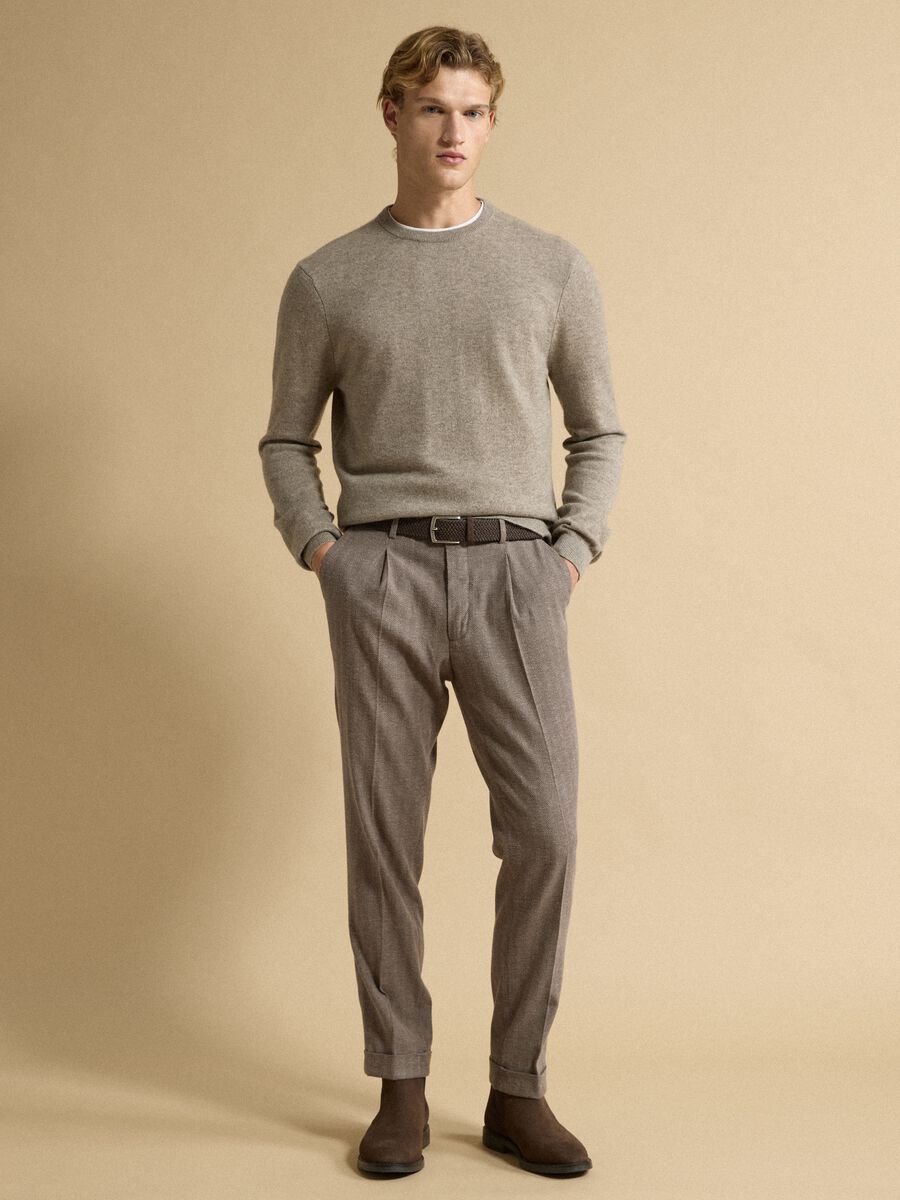 Beige pure cashmere jumper, regular fit_2