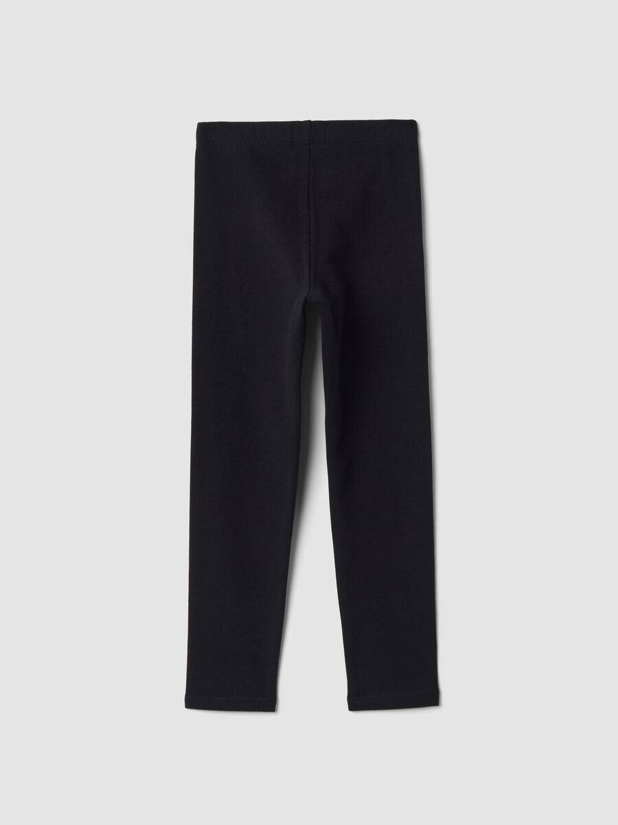 Black organic stretch cotton leggings_0
