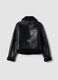 Black aviator-style jacket with diagonal zip_5