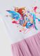 Pink and white stretch-cotton mini dress with tulle skirt for girls, regular fit_2