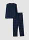 Pigiama blu notte in puro cotone organico con girocollo_6