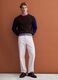 Men&rsquo;s brown crew-neck jumper in stretch wool and alpaca, regular fit_1
