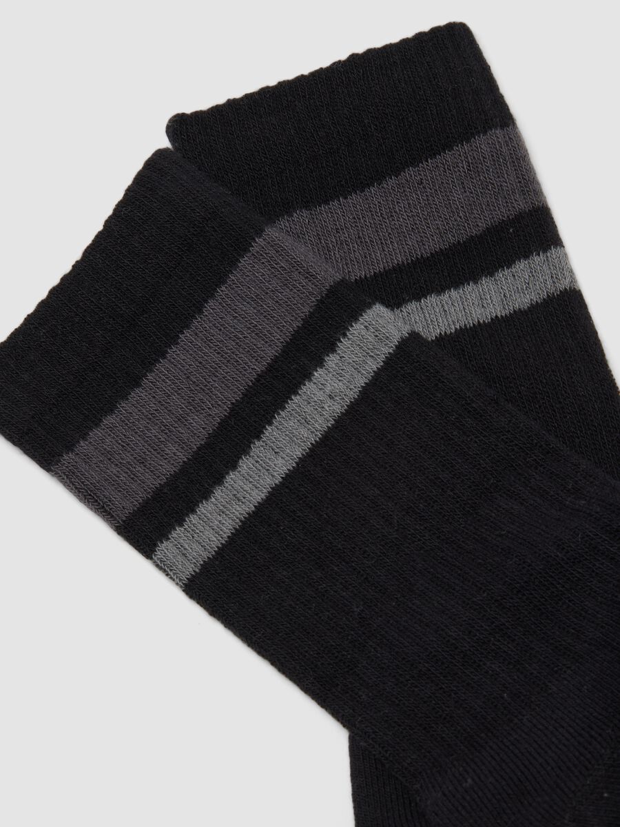 Black stretch cotton sports socks_1