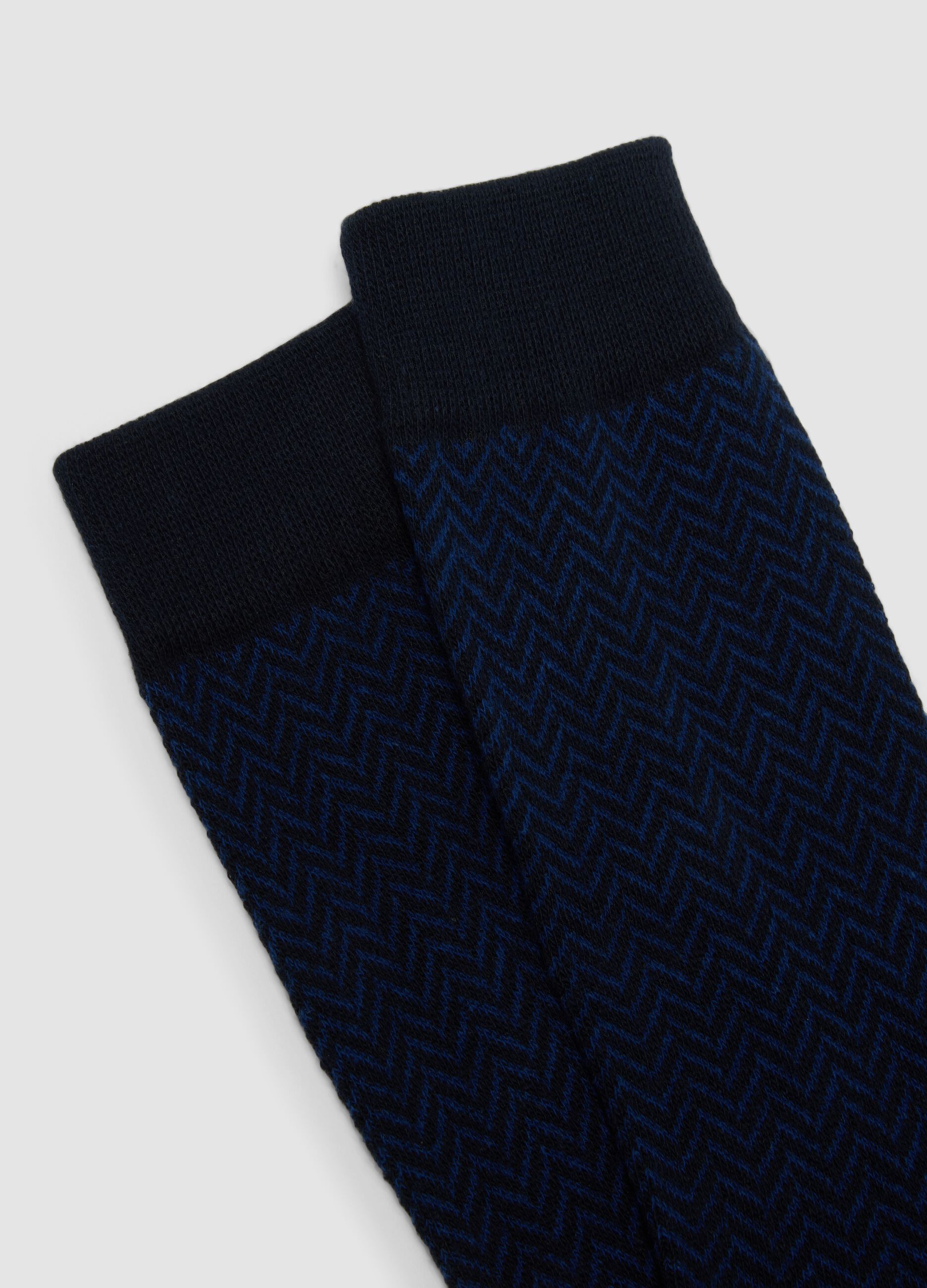3-pack of blue organic stretch-cotton mid-calf socks